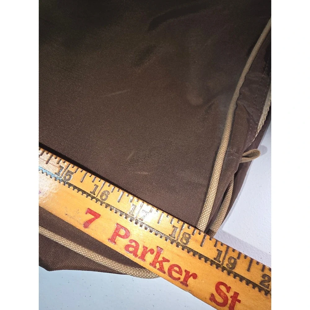 Lands End Vintage Brown Nylon Briefcase Laptop Rigger Bag‎ Travel Carry On